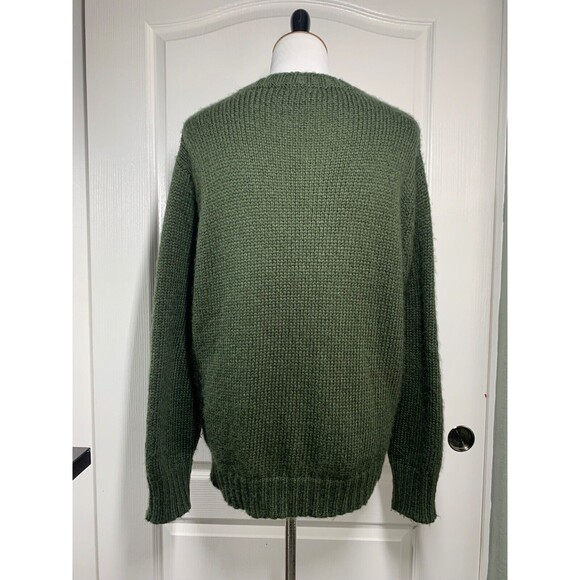 Wooden Ships Sweater Womens Size S/M Dark Green Crew Neck Mohair Blend Oversized - Picture 3 of 8